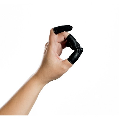 Bertech 4 Mil Thick ESD Static Dissipative Finger Cots Powder Free Large Black (ESDFC-B-5L)