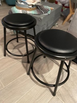 2pk 18 Heavy Duty Vinyl Padded Steel Barstool Black - Hampden Furnishings  : Target