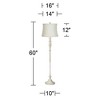 360 Lighting Vintage Shabby Chic Floor Lamp 60" Tall Antique White Washed Creme Fabric Drum Shade for Living Room Reading Bedroom Office - image 4 of 4