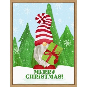 Amanti Art Gnome for Christmas portrait blue IV-Gift by Tara Reed Canvas Wall Art Print Framed 18 x 24-in. - 1 of 4