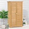 Storage Shed Wooden Utility Tool Shed 3 Tier Terrace Lockers Outdoor Wooden Tool Storage Cabinet For Lawn Garden Patio Backyard - 2 of 4