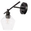 Elegant Lighting Gene 1 light Black and Clear glass left Wall sconce - image 2 of 4