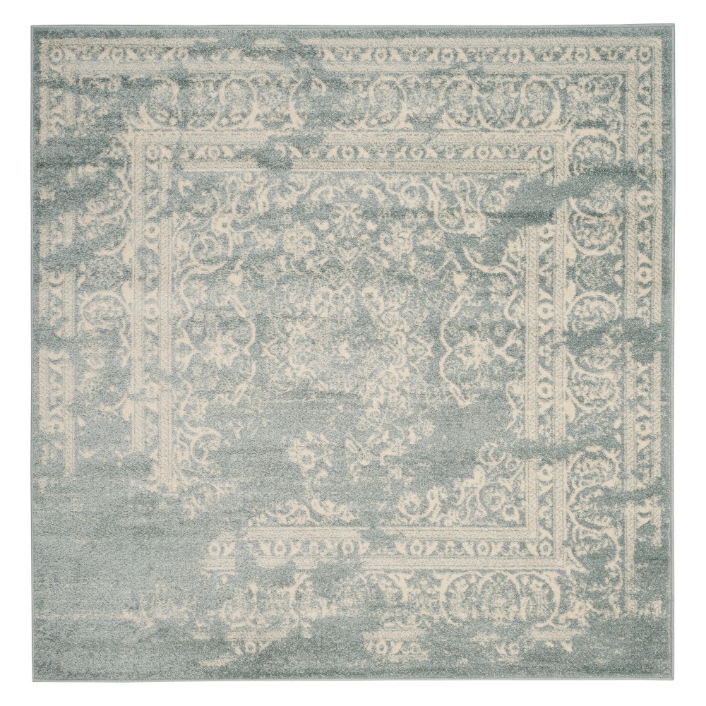 6'x6' Square Addaneye Medallion Square Area Rug Slate/Ivory Square - Safavieh