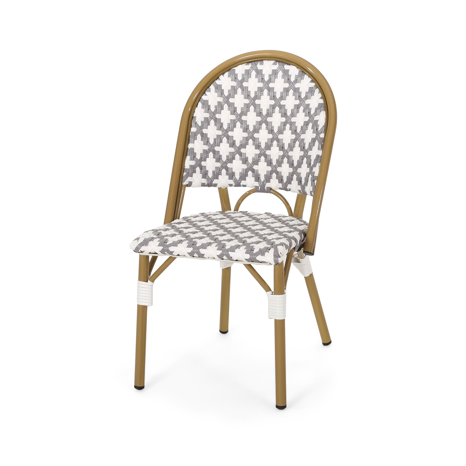 Dexmalle Set of 2 Dream French Style Bistro Chairs with Rattan Surface