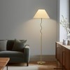 Brightech Squiggle Dimmable (Includes LED Light Bulb) Floor Lamp Antiqued Brass: 9W, 800 Lumens, 3000K, Empire Shade, UL Listed, 3-Year Warranty - 2 of 4