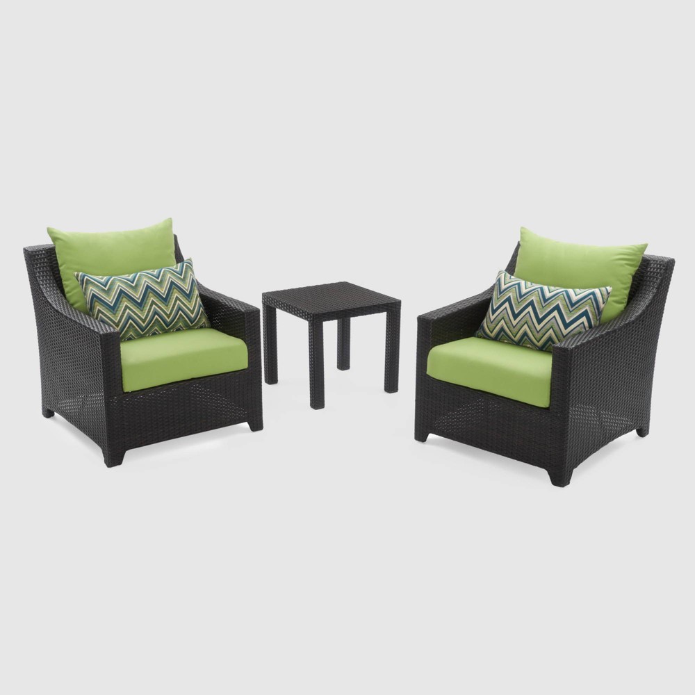 3pc Deco Club Chairs & Side Table - Green - RST Brands