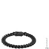 Steeltime Men's black ip stainless steel and simulated black diamonds thick cuban link chain bracelet - 3 of 4