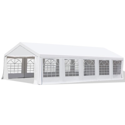 Heavy Duty Wedding Tent & Carport, Portable Garage with Removable Sidewalls, Large Outdoor Canopy with Windows for Event