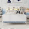 Whisen Twin Size Metal Platform Bed with Light, Upholstered and Storage Headboard for Kids - 3 of 4