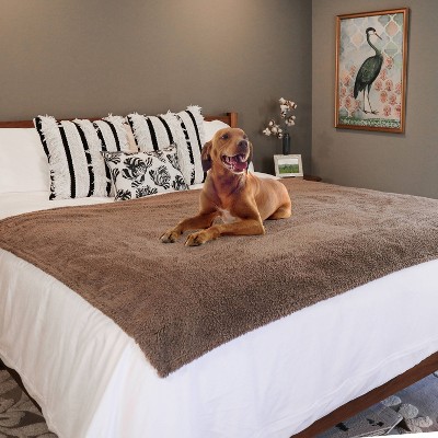 Extra Large Brown Waterproof Reversible Fleece Dog Blanket
