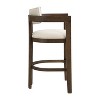 Christopher Knight Home Peyton Rubberwood Upholstered Bar Stool with Curved Open Back (Set of 2) - 4 of 4