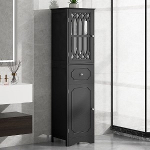 LOVMOR Freestanding Storage Cabinet with Drawer and Doors - 1 of 4