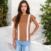 Anna-Kaci Women's Short Sleeve Top with Lace Trim Detail and Puff Sleeves for Everyday Looks - 2 of 4