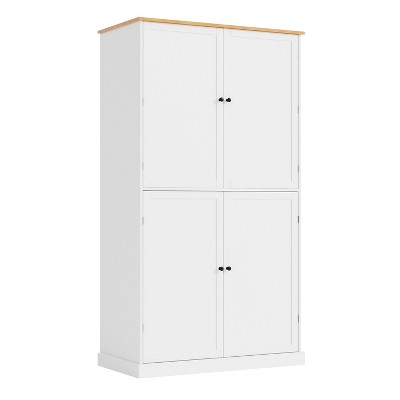 PDTEND 71.3" Freestanding Kitchen Pantry Cupboard Storage Cabinet with 2 Drawers, 2 Adjustable Shelves, 8 Door Shelves