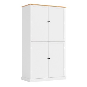 PDTEND 71.3" Freestanding Kitchen Pantry Cupboard Storage Cabinet with 2 Drawers, 2 Adjustable Shelves, 8 Door Shelves - 1 of 4