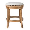 Maven Lane Alexander Backless Counter Stool in Weathered Oak Finish with Sand Color Fabric Upholstery 27" - 2 of 4