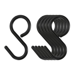 Unique Bargains Plastic Kitchen Closet Bathroom S Shaped Hooks and Hangers 2.4 Inch - 1 of 4