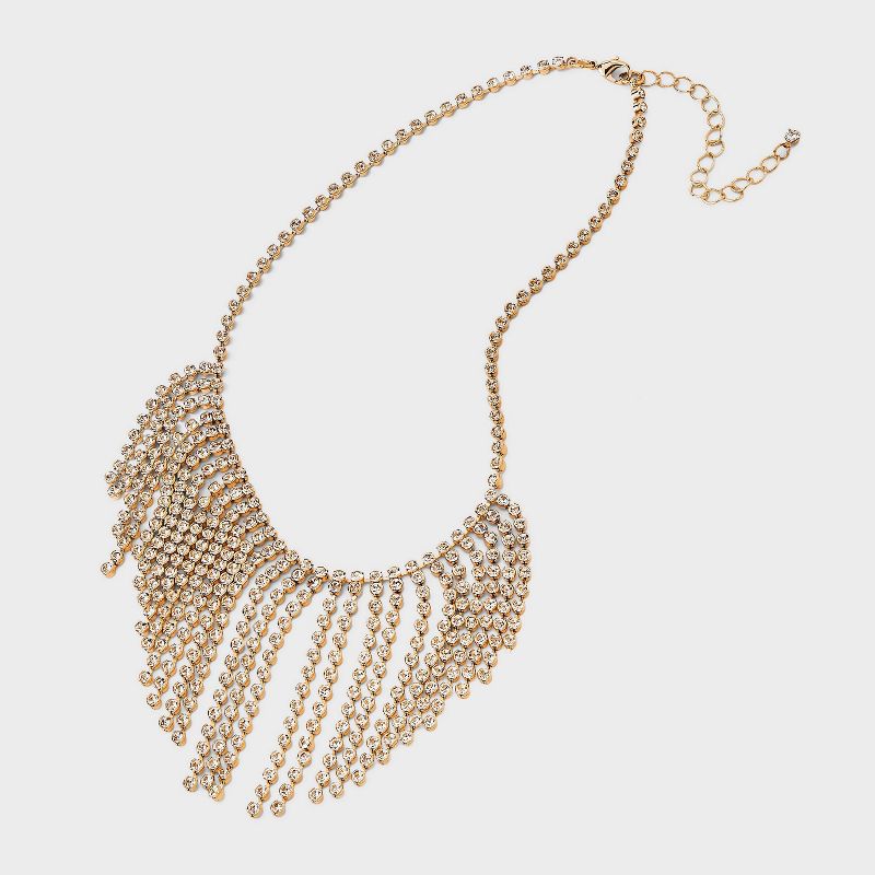 Glass Bib Crystal Statement Necklace - A New Day&#8482; Gold, 4 of 6