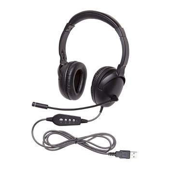 Califone NeoTech Plus 1017MUSB Premium, Over-Ear Stereo Headset with Gooseneck Microphone, USB Plug, Black