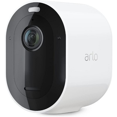 Arlo VMC4050P-100NAR Pro 4 Spotlight Camera Indoor/Outdoor 2K WiFi Security Camera with Color Night Vision White - Certified Refurbished