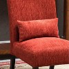 CAVINAS Chenille Fabric Upholstered Accent Chair, Contemporary Chenille Fabric Armless Accent Chair with Pillow, Teal Blue - 4 of 4