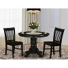 HomeStock 3-Pc Black Finish Solid Wood Top - Dining Room Set - Seats 4 - 2 of 4