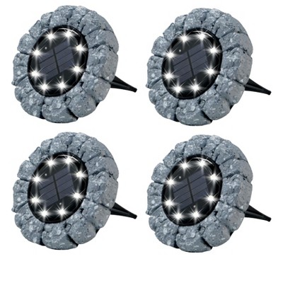 Bell + Howell 8 LED Round Solar Powered Disk Lights with Auto On/Off