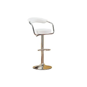 Poundex,Adjustable Height & Swivel Barstool in Faux Leather - 1 of 4