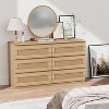 Rattan Dresser for Bedroom, 6 Drawer Dresser for Bedroom, Modern Wide Chest of Drawers with Anti-Tip Kit & Smooth Slide Rail, Wood Storage - 4 of 4