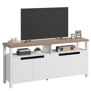 Farmhouse TV Stand for 65 70 Inch TVs, 63" Long Entertainment Center with 4 Storage Drawer - 1 of 4