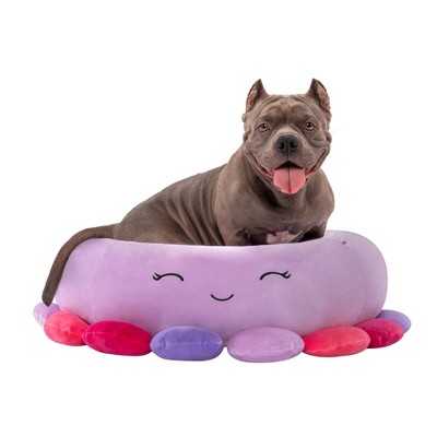 Squishmallows Beula The Octopus Cat and Dog Bolster Bed - Light Purple
