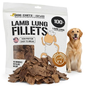 Dog Chits Lamb Lung Fillets Dog and Puppy Treats | Made in USA | Easy to Break Slices | Great for Training - 1 of 4
