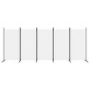 vidaXL 5-Panel Room Divider in White Color, Ideal for Bedroom, Living Room, Studio Apartment - Made of Durable Fabric Material with Iron Frame - 3 of 4