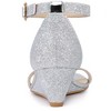 BLISSFUL STEP Women's Open Toe Ankle Strap Wedge Heel Sandals - 3 of 4