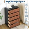 Modern Elegance Amber Wood Veneer 5-Drawer Chest, 47" Tall Storage Cabinet with Golden Drawer handle for Living Room, Bedroom, Entryway - 2 of 4