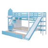 NicBex Full Size Bunk Bed Castle Shape Loft Bed with 2 Drawers, 3 Shelves, Storage Stairs, Slide and Guardrail, No Box Spring Required - 3 of 4