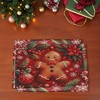 Unique Bargains Christmas Place Mats Gingerbread Man Flax Red Brown Green 11.8"x17.7" 2 Pcs - 2 of 4