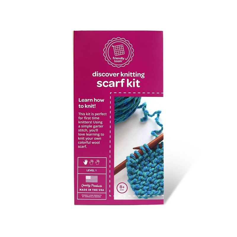 Friendly Loom Discover Knitting Scarf Kit Blue, 1 of 6