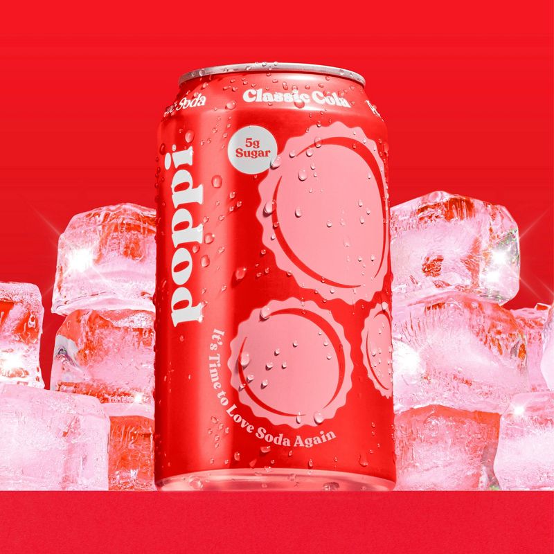 Poppi Classic Cola Prebiotic Soda - 12 fl oz Can, 4 of 8