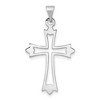 Black Bow Jewelry 14k White Gold Cutout Fleur de Lis Cross Pendant - 3 of 4