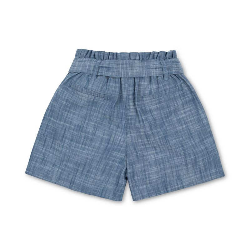 Hope & Henry Girls' Organic Cotton Pull-On Cinched Waist Woven Short, Kids, 3 of 5