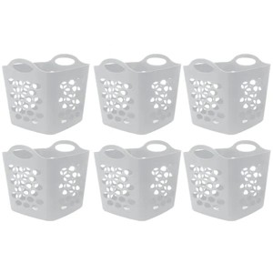 Racxily 6 Pack Flexible Plastic Laundry Basket, Arctic White - 1 of 4