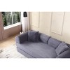 Convertible Sleeper Sofa Bed with Cylindrical Pillow - Corduroy Folding Mattress Couch with Fixed-Shape Frame for Living Room, Bedroom,Studio - Gray - 4 of 4