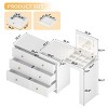 Makeup Vanity Table with Mirror and Lights, Flip-Top Vanity Desk with Adjustable LED and Storage Drawers-Maison Boucle - 3 of 4