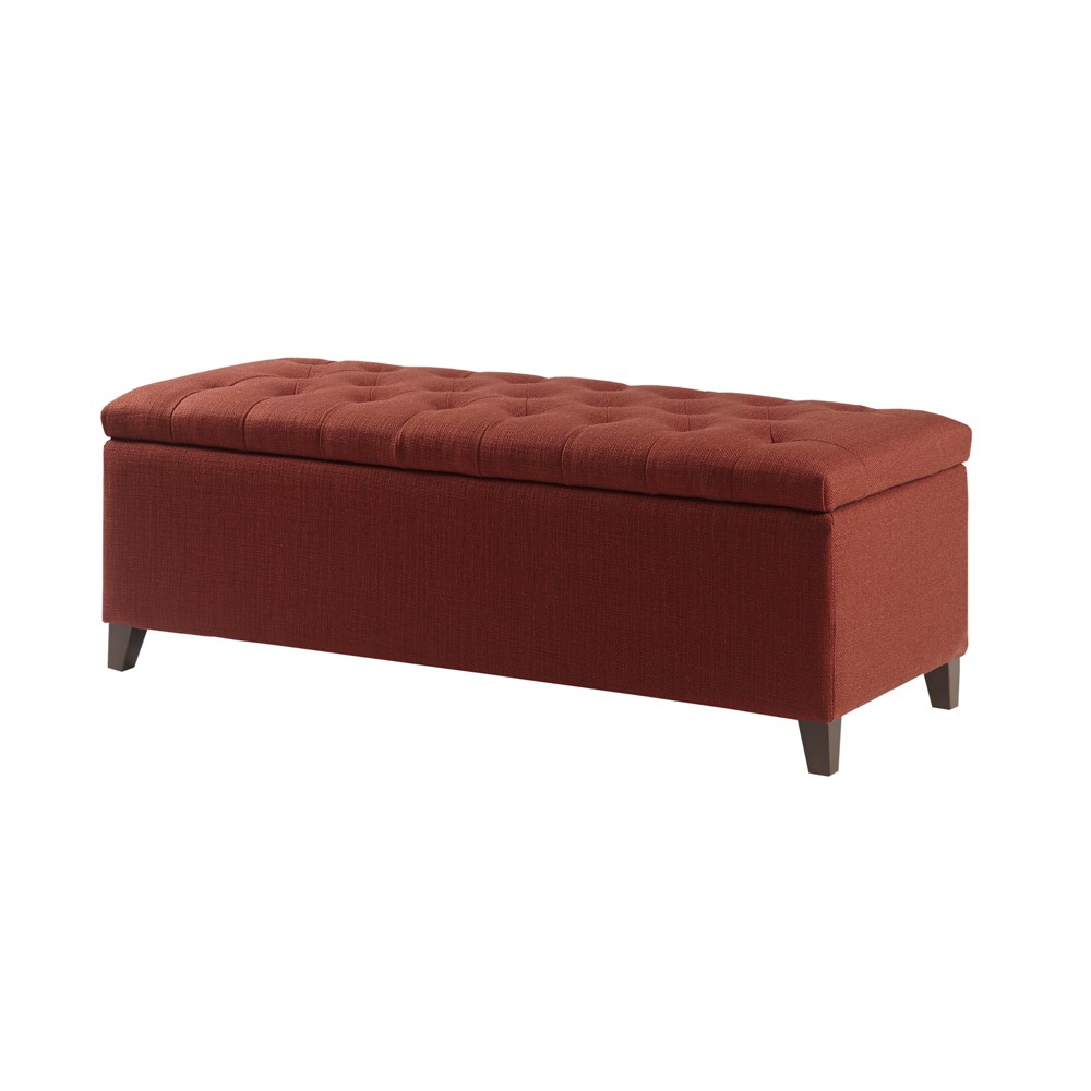 Photos - Chair Selah Tufted Top Storage Bench Rust Red - Madison Park