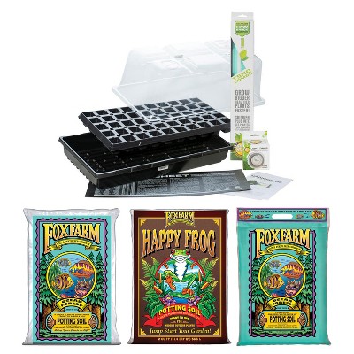 SunBlaster Home Seedling Propagation Kit with T5 Light, and Ocean Forest & Happy Frog Potting Soil Mix