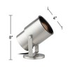 Pro Track Studio Set of 2 Small Uplighting Indoor Accent Spot-Lights Plug-In Adjustable Floor Plant Home Decorative Art Brushed Nickel Finish 8" High - 4 of 4