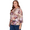 Textured Floral Ruched Sides Top - 3 of 4
