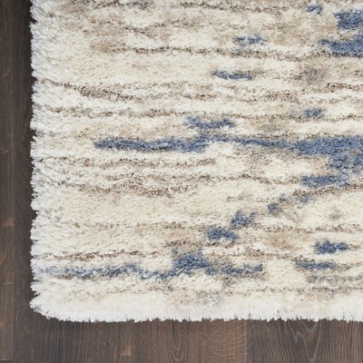 Serene Abstract Light Blue Shag Rug 6' x 9'
