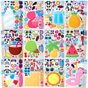 36 Pcs Make a face Stickers for Kids, Make Your Own Summer Sticker Sheets, Party Favors Kids Crafts, Goodie Bags Stuffers for Kids, Classroom Rewards - 1 of 4